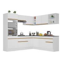 Cozinha Completa De Canto Mp2080 Com Armário E Balcão Branca - 7