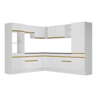 Cozinha Completa De Canto Mp2081 Com Armário E Balcão Branca - 3