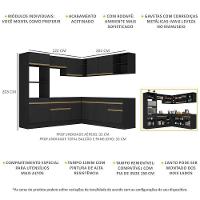 Cozinha Completa De Canto Mp2080 Com Armário E Balcão Preta - 6