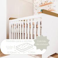 Quarto De Bebê Berço 3 Em 1 Gabriel Cômoda Com Porta Fraldario Guarda Roupa 3 Portas Branco Bétula Carolina Baby