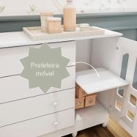 Quarto De Bebê Cômoda Com Fraldário Selena Berço 3 Em 1 Gabrielle Branco Carolina Baby - 7