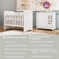 Quarto De Bebê Cômoda Com Fraldário Selena Berço 3 Em 1 Gabrielle Branco Carolina Baby - 10