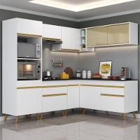 Cozinha Completa De Canto Multimóveis Branco/dourado - 6