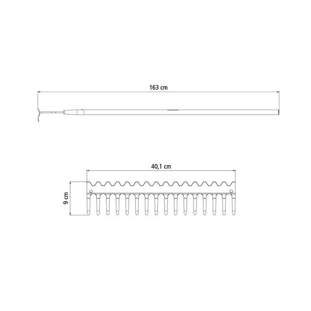 Ancinho Duplo Tramontina Metálico Pesado 16 Dentes Com Cabo De Fibra 135cm - 3