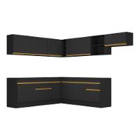 Cozinha Completa De Canto Mp2103 Com Armário E Balcão Preta - 3