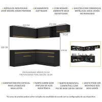 Cozinha Completa De Canto Mp2103 Com Armário E Balcão Preta - 6
