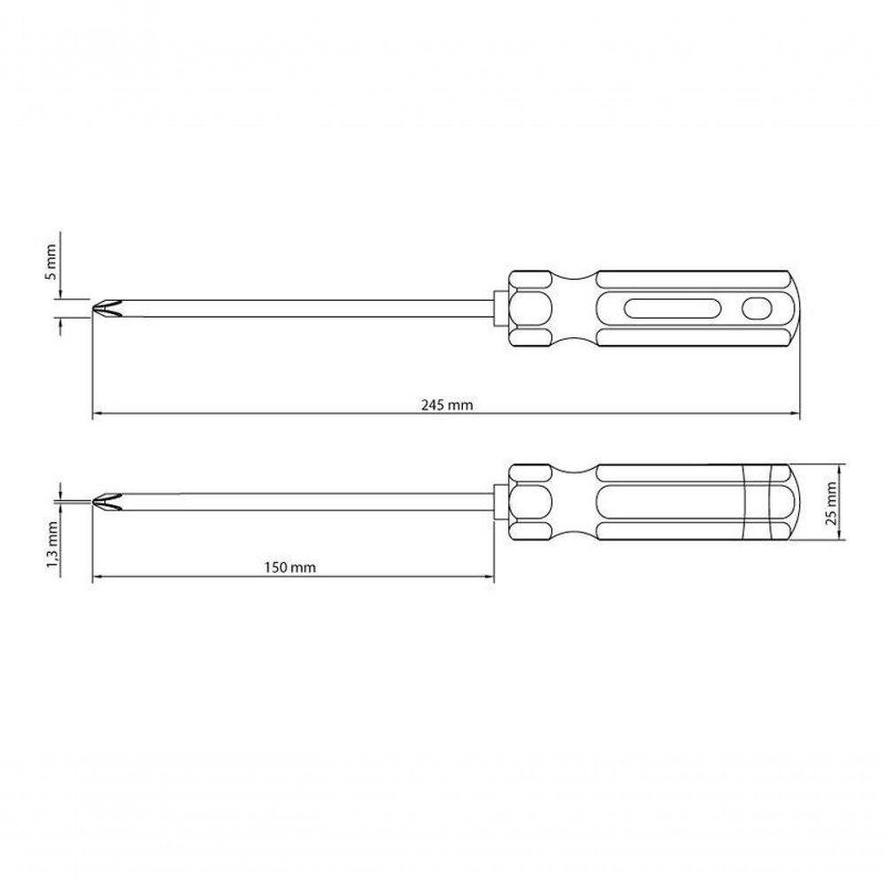 Chave De Fenda Tramontina Master Com Ponta Cruzada Em Aço Cromo Vanádio 3-16x6 - 3