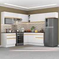 Cozinha Completa De Canto Mp2106 Com Armário E Balcão Branca - 1