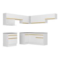 Cozinha Completa De Canto Mp2106 Com Armário E Balcão Branca - 3