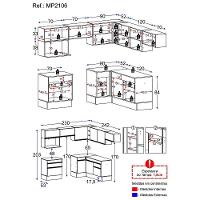 Cozinha Completa De Canto Mp2106 Com Armário E Balcão Branca - 5