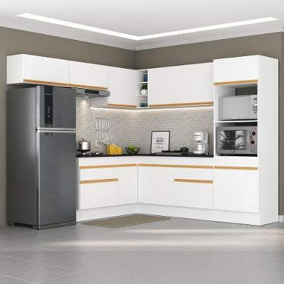 Cozinha Completa De Canto Com Rodapé Multimóveis Branca