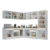 Cozinha Completa De Canto Mp2102 Com Armário E Balcão Branca - 7