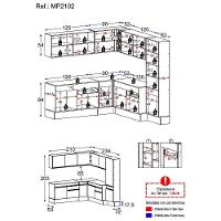 Cozinha Completa De Canto Mp2102 Com Armário E Balcão Branca - 9