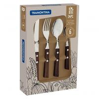 Faqueiro Tramontina Tradicional Cabo De Madeira Natural 24 Peças - 3