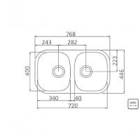 Cuba De Embutir Tramontina Isis 2c 34 Bl Em Inox Alto Brilho Com Escape 77x45cm - 2