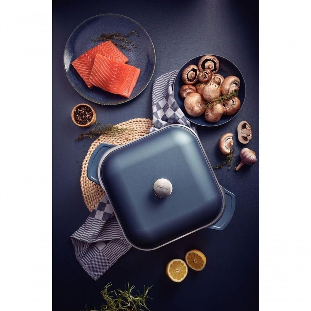 Caçarola Quadrada Tramontina Lyon Em Alumínio Com Revestimento Azul Elementar 28cm - 2