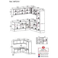 Cozinha Completa De Canto Mp2101 Com Armário E Balcão Preta - 5