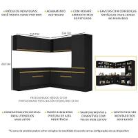 Cozinha Completa De Canto Mp2101 Com Armário E Balcão Preta - 6