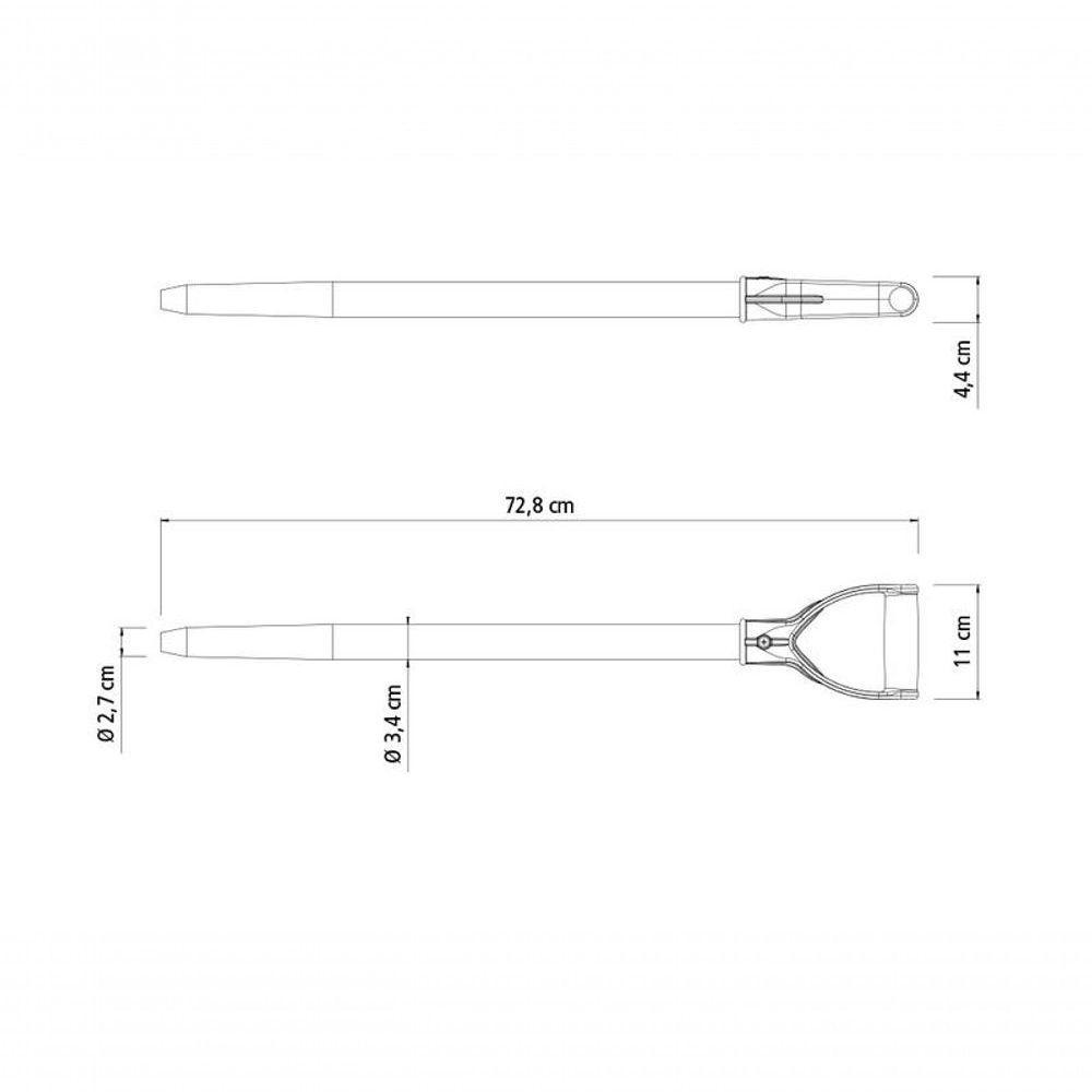 Cabo Para Pá Tramontina Em Madeira Com Ponta Cônica E Empunhadura Plástica Ergonômica 71cm - 2