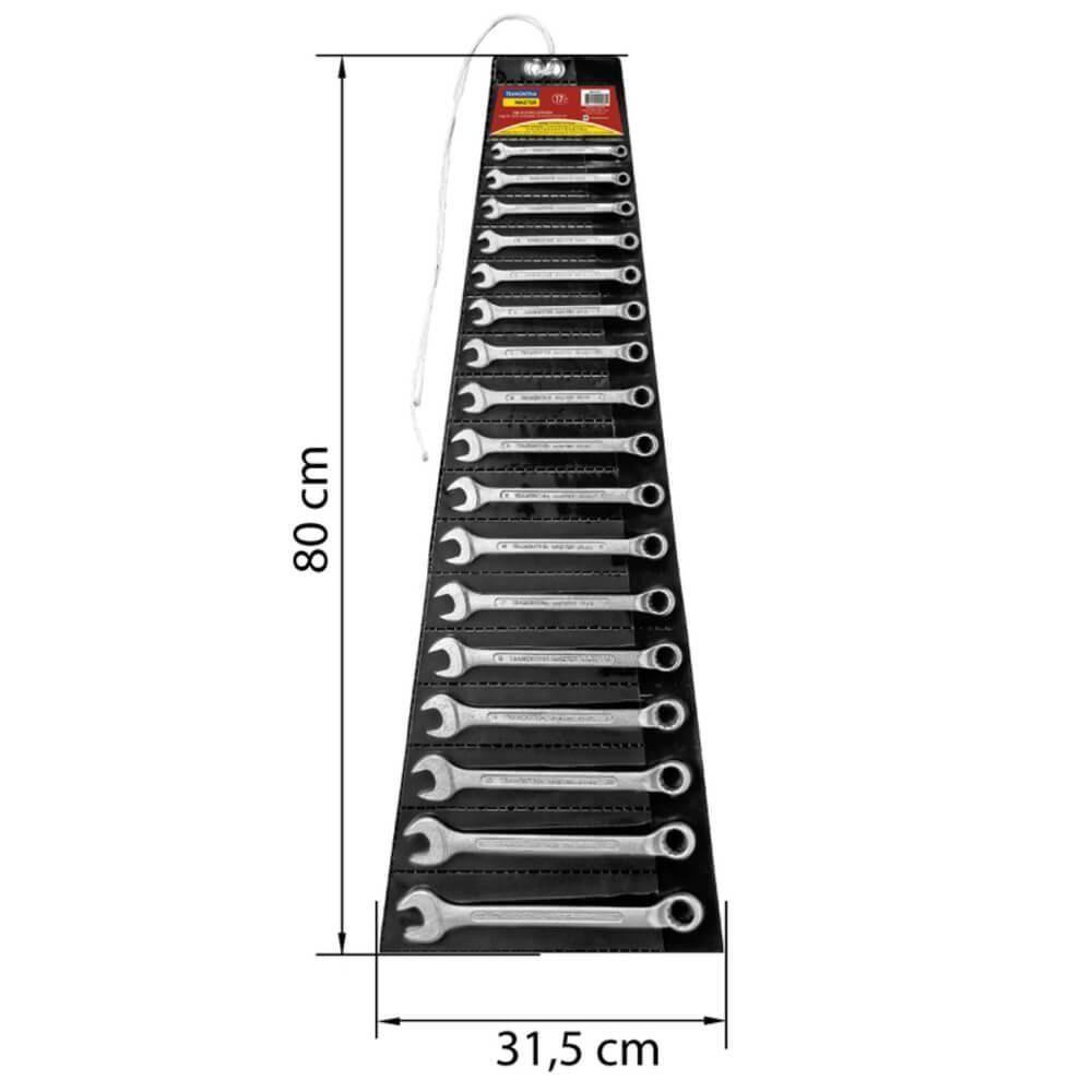 Jogo De Chaves Combinadas Tramontina Master Com Corpo Forjado Em Aço Vanádio Cromado 17 Peças - 3