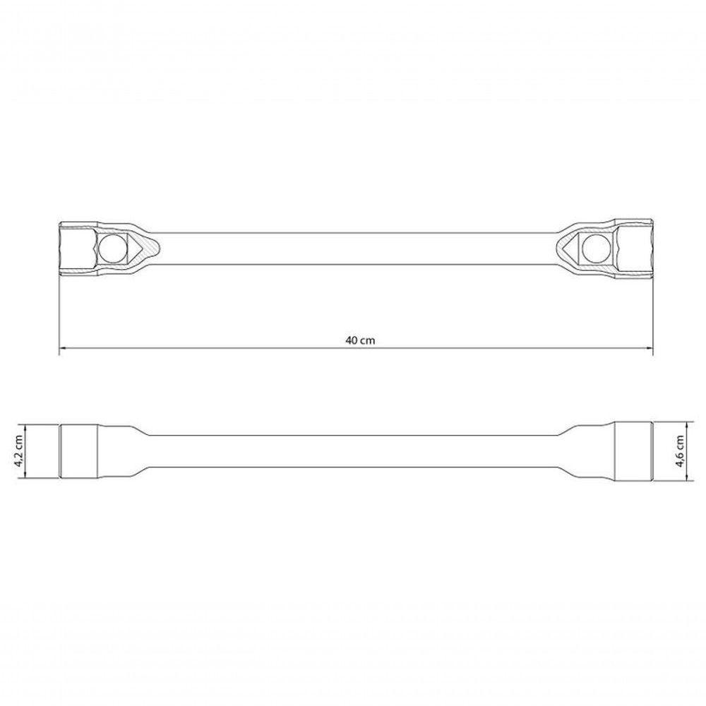 Chave De Roda Tramontina 27x30 Mm Master Aço Cromado Com Furo Para Manípulo E Corpo Forjado - 2