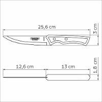 Faca Para Churrasco Jumbo Tramontina Em Inox E Cabo Em Madeira Polywood Castanho 5" - 3