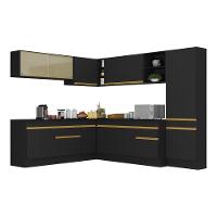 Cozinha Completa De Canto Mp2100 Com Armário E Balcão Preta - 7