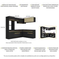 Cozinha Completa De Canto Mp2099 Com Armário E Balcão Preta - 6