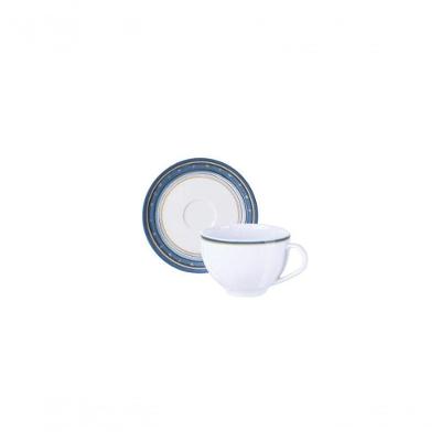 Conjunto Xícara E Pires De Chá Tramontina Nix 250ml 2 Peças Em Porcelana Decorada