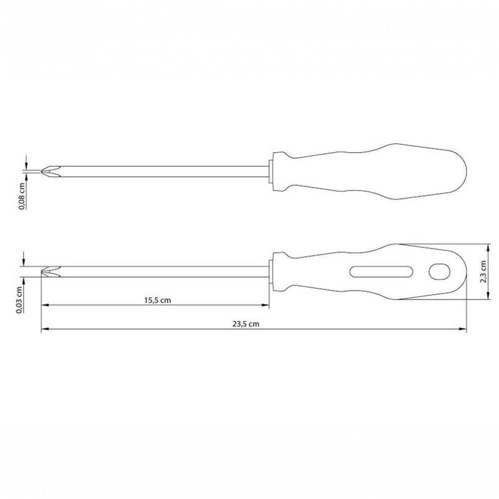 Chave De Fenda Tramontina Master Yellow 1-8x6" Com Ponta Cruzada - 3