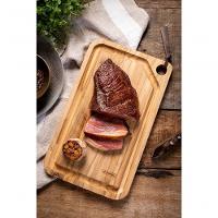 Tábua Para Churrasco Tramontina Retangular Em Madeira Teca Com Acabamento Natural 33 X 20 Cm - 2