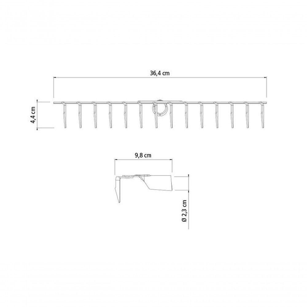 Ancinho Tramontina Estampado Metálico 14 Dentes Sem Cabo - 1