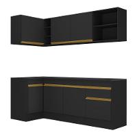 Cozinha Compacta De Canto Com Armário E Balcão Preta - 3