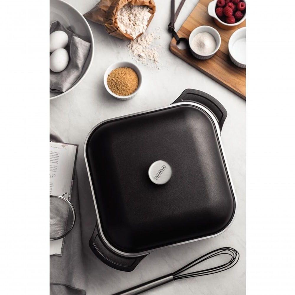 Caçarola Quadrada Tramontina Lyon Em Alumínio Com Revestimento Preto 28cm - 2