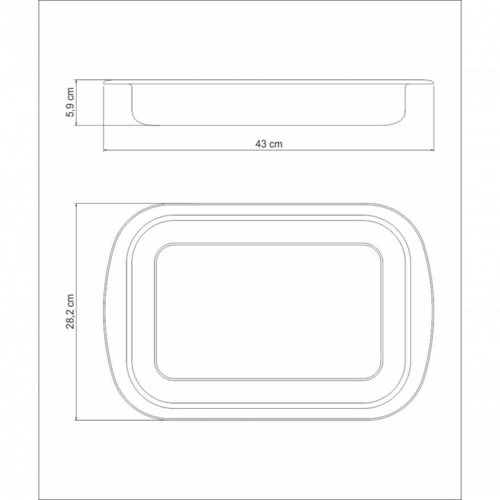 Assadeira Retangular Tramontina Cosmos 43cm Em Aço Inox - 3