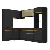 Cozinha Completa De Canto Com Armário E Balcão Preta - 3