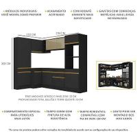 Cozinha Completa De Canto Com Armário E Balcão Preta - 6