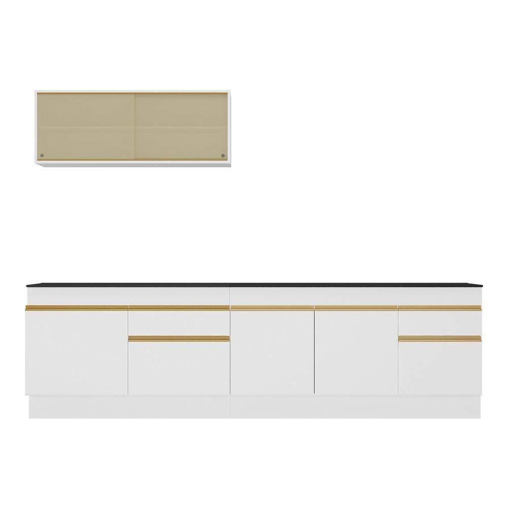 Cozinha Compacta Com Rodapé Com Armário E Balcão Branca - 3