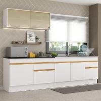 Cozinha Compacta Com Rodapé Com Armário E Balcão Branca - 1