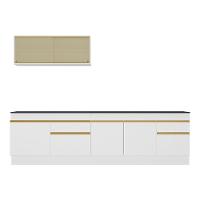 Cozinha Compacta Com Rodapé Com Armário E Balcão Branca - 3