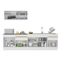 Cozinha Compacta Com Rodapé Com Armário E Balcão Branca