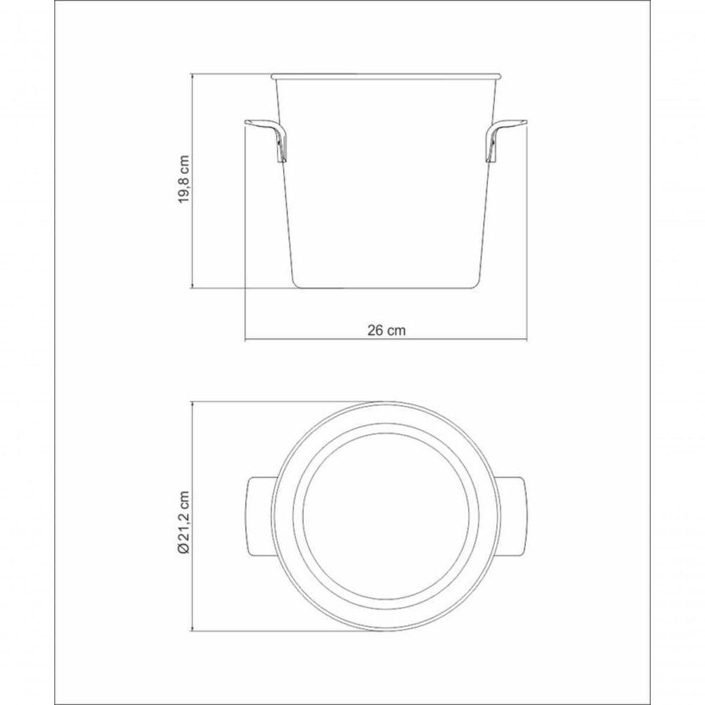 Balde Para Garrafas Tramontina Cosmos 20cm Em Aço Inox Fosco Com Borda Em Brilho - 4