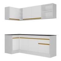 Cozinha Compacta De Canto Com Rodapé Veneza Multimóveis Mp2093 Com Armário E Balcão Branca - 3