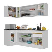 Cozinha Compacta De Canto Com Rodapé Veneza Multimóveis Mp2093 Com Armário E Balcão Branca