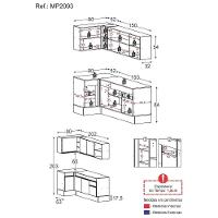 Cozinha Compacta De Canto Com Rodapé Veneza Multimóveis Mp2093 Com Armário E Balcão Branca - 5
