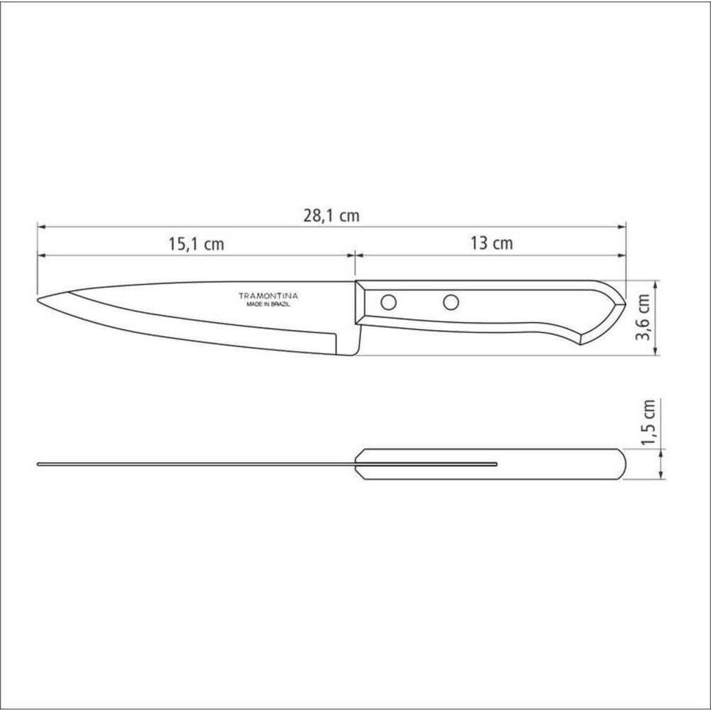 Faca Peixeira Tramontina 6 Dynamic Cabo Em Madeira - 2