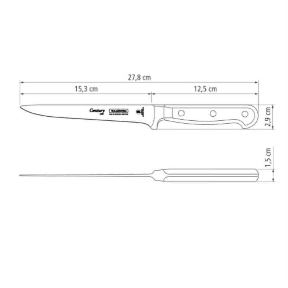 Faca Utility Tramontina Century Com Lâmina Em Aço Inox E Cabo Em Policarbonato E Fibra De Vidro 6 - 4