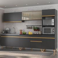 Cozinha Completa 5 Peças Com Armário E Balcão Preta - 1