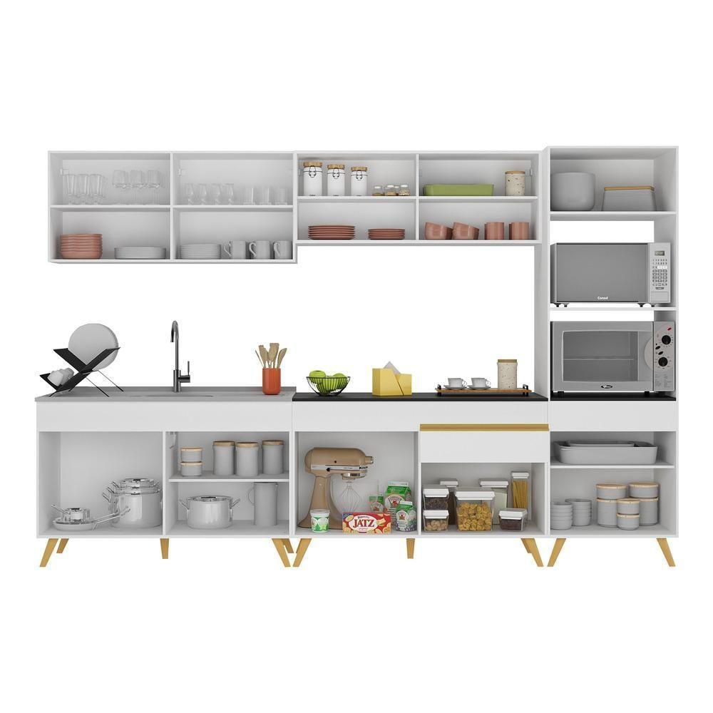 Cozinha Completa 5 Peças Com Armário E Balcão Branca - 3