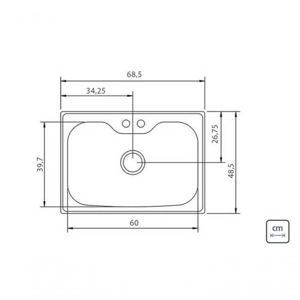 Cuba Tramontina Morgana 60 Fx Undermount Em Inox Acabamento Escovado Com Válvula 69x49 Cm - 3